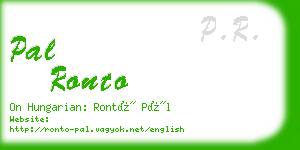 pal ronto business card